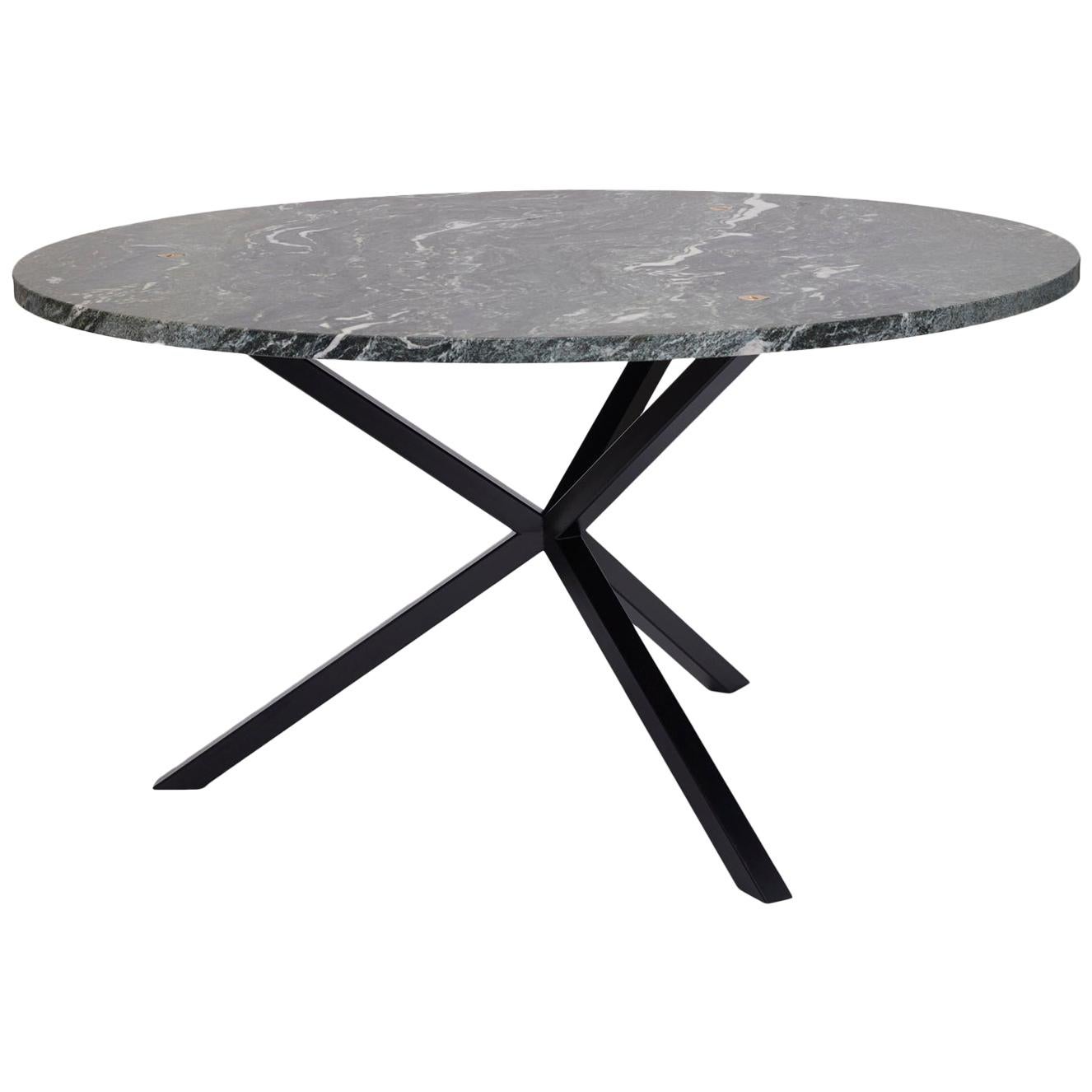 Contemporary Neb Round Dining Table, Stone Top and Metal Legs by Per Soderberg For Sale