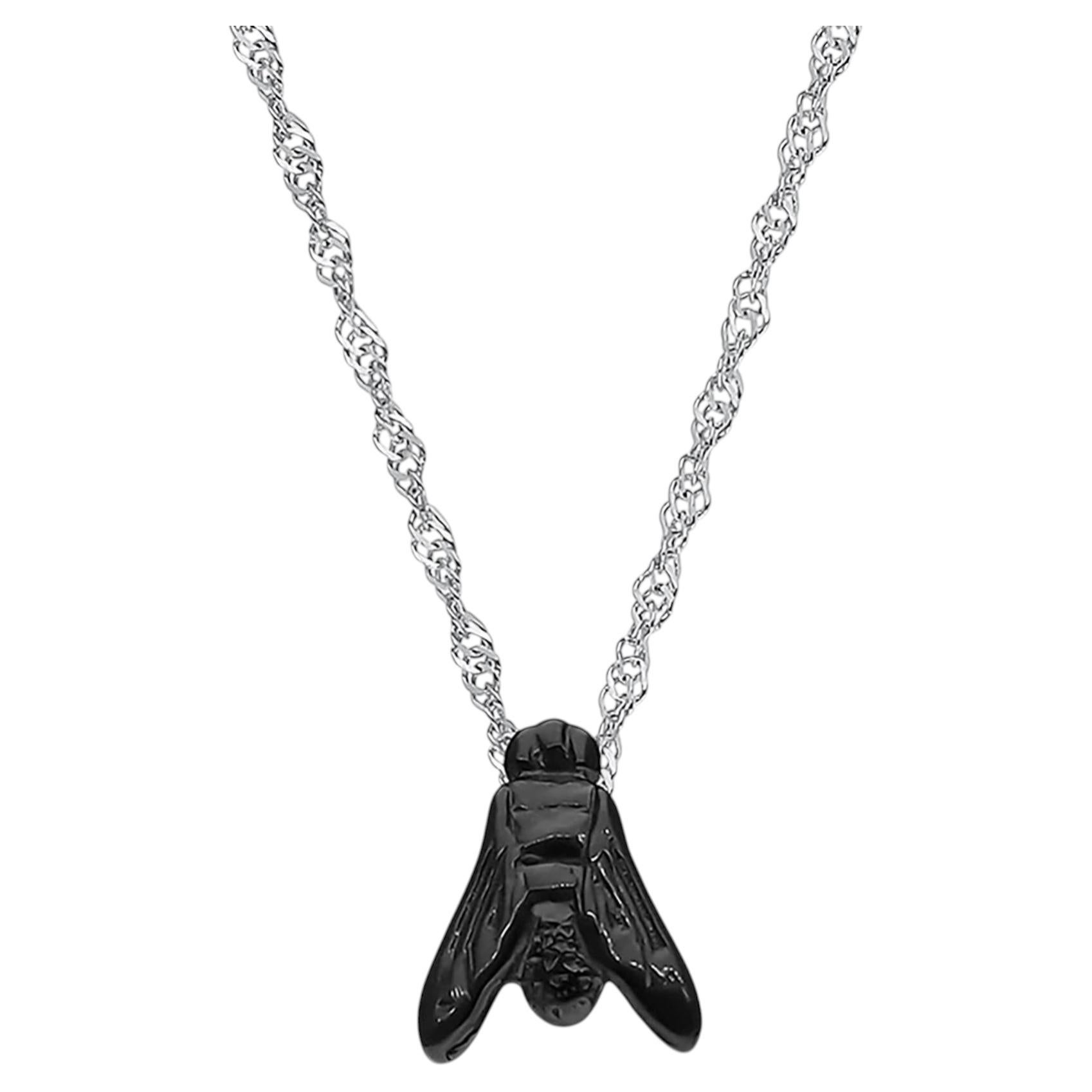 Contemporary Necklace in White & Black Gold - ECH Jewelry