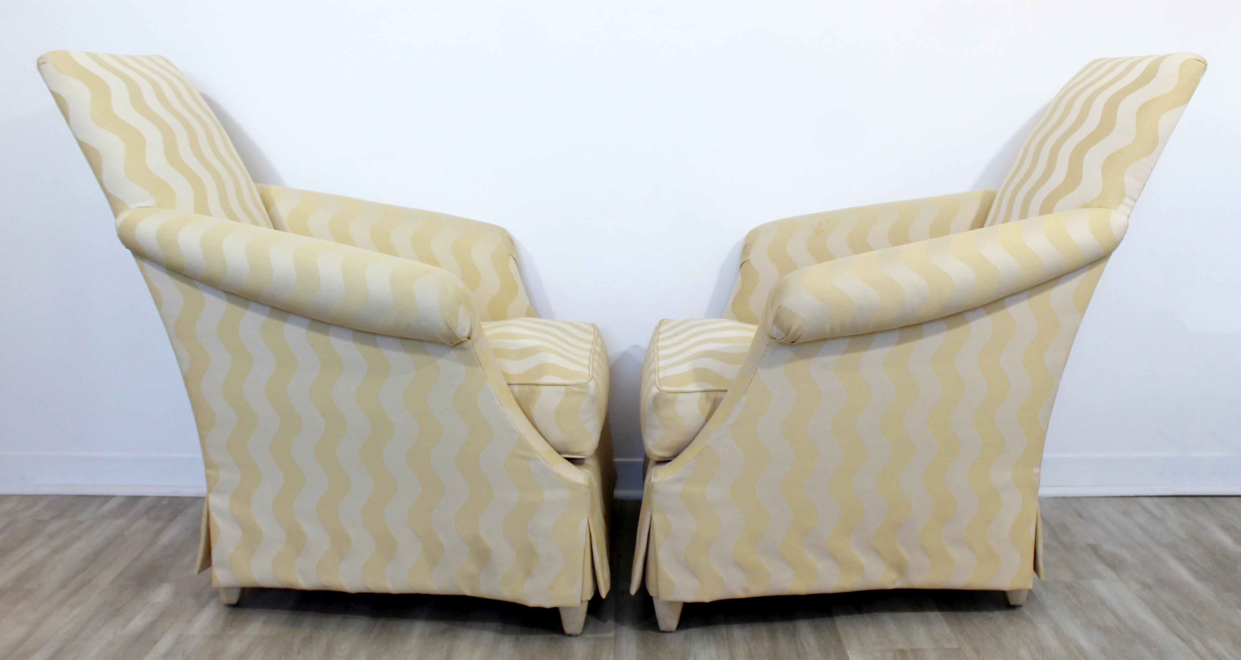 Contemporary Neoclassical Pair of Club Lounge Accent Armchairs by Donghia In Good Condition In Keego Harbor, MI