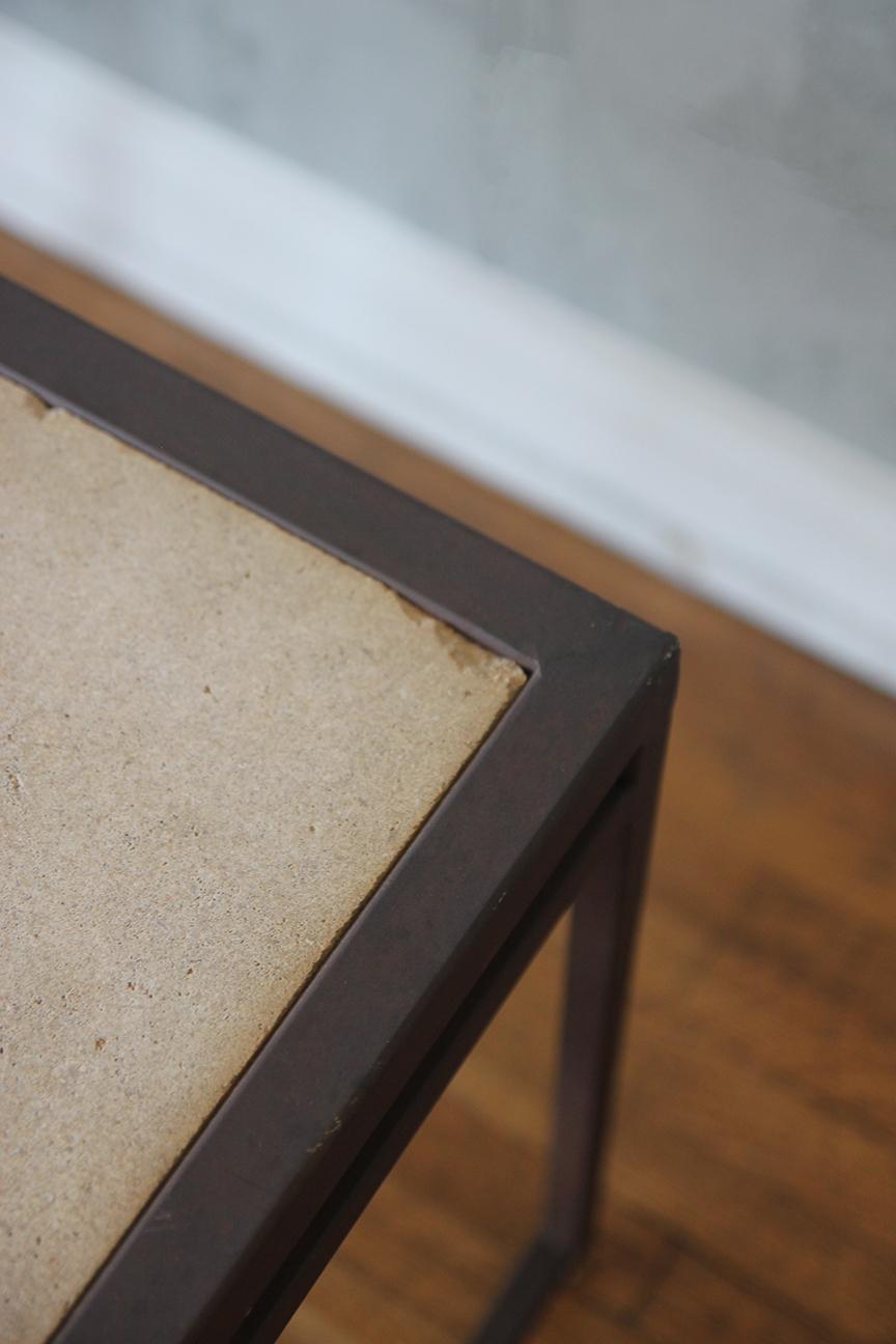 Contemporary Neoclassical Side Table with Stone Top For Sale 2