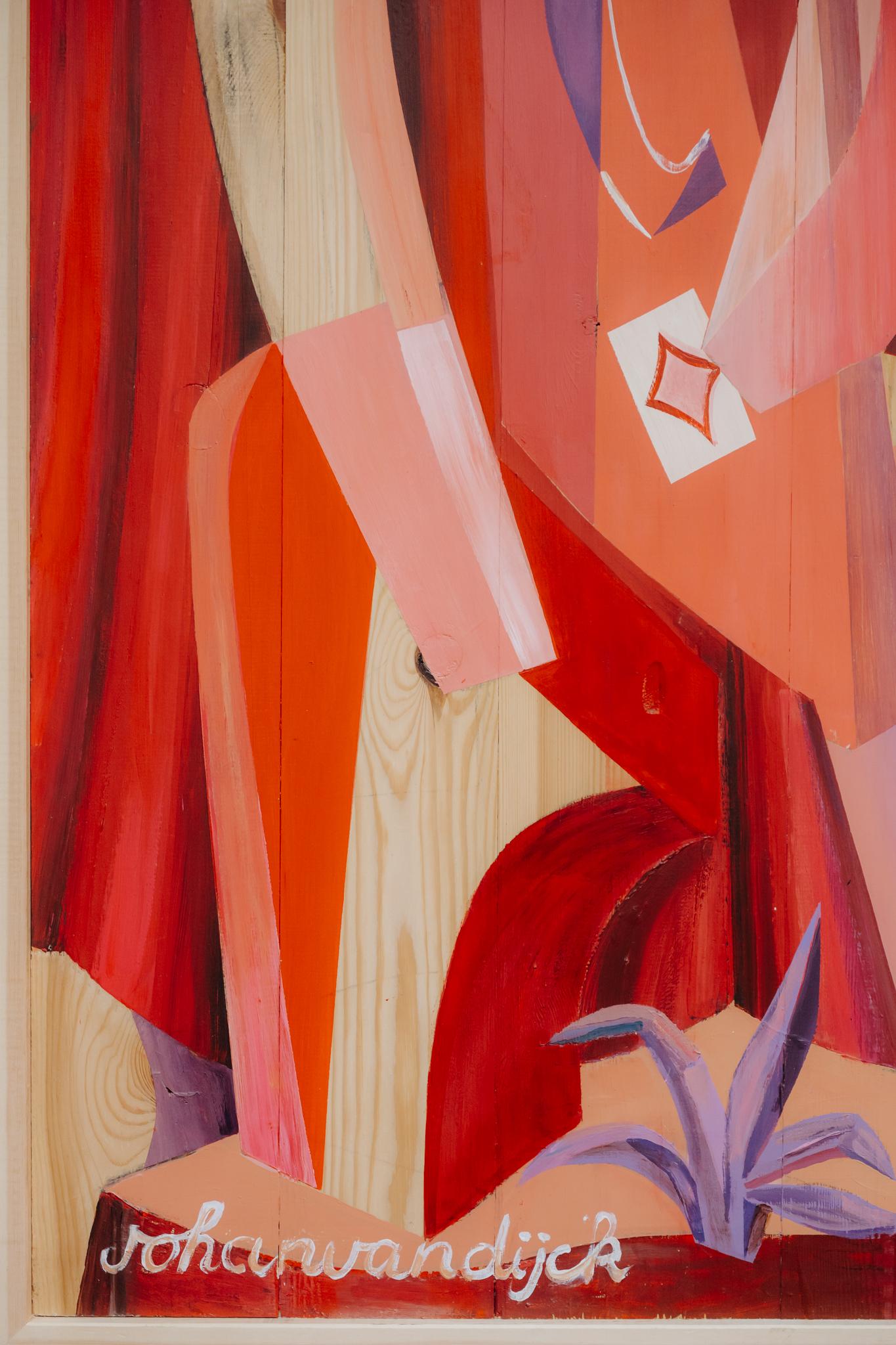 contemporary neocubist/neomodernist painting ... acryl on wood For Sale 3