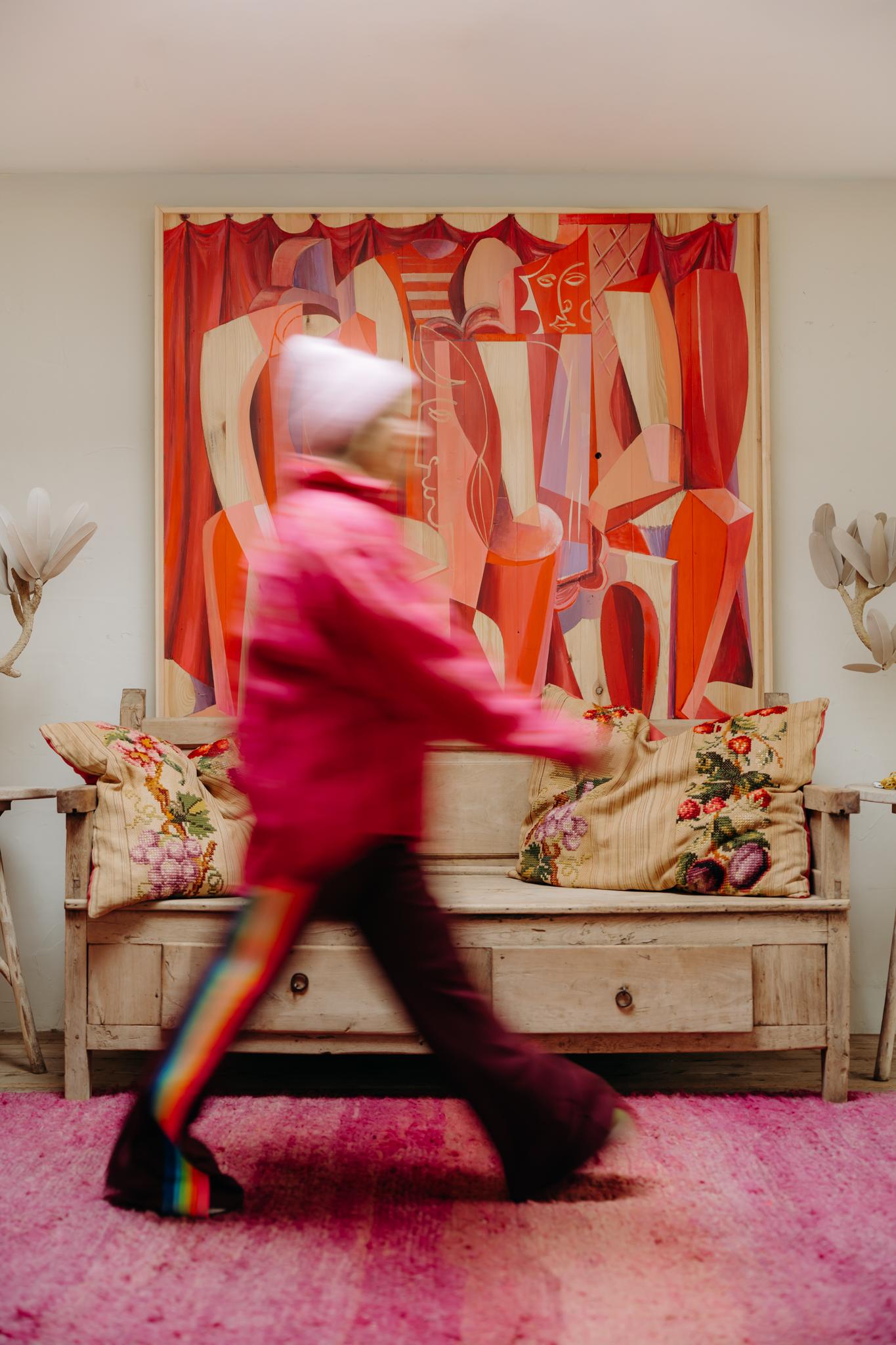 contemporary neocubist/neomodernist painting ... acryl on wood For Sale 4