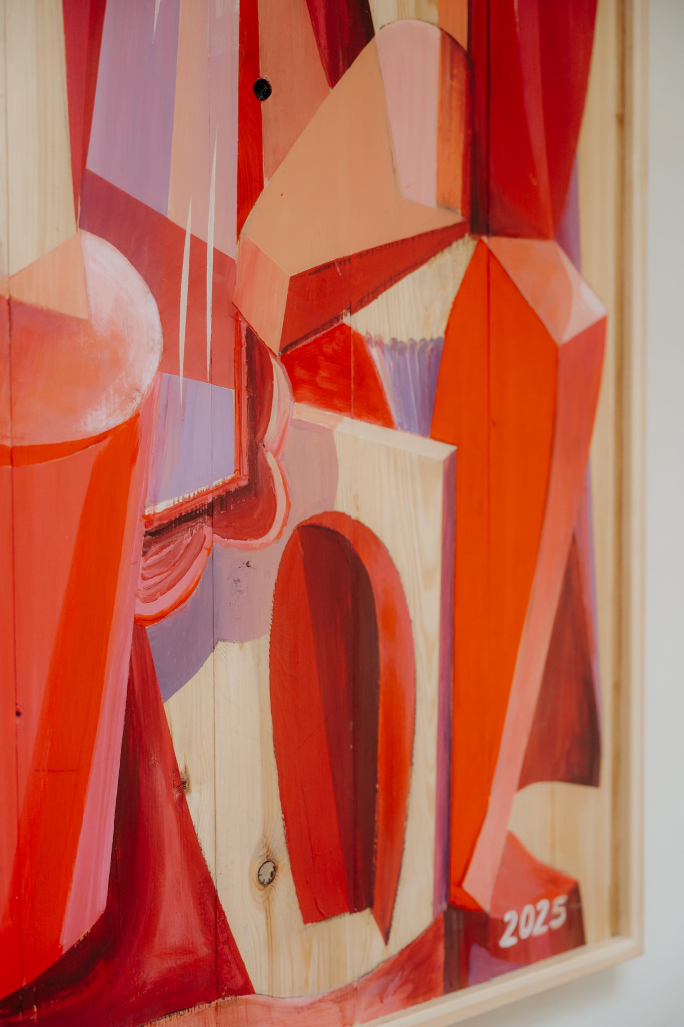 contemporary neocubist/neomodernist painting ... acryl on wood For Sale 5