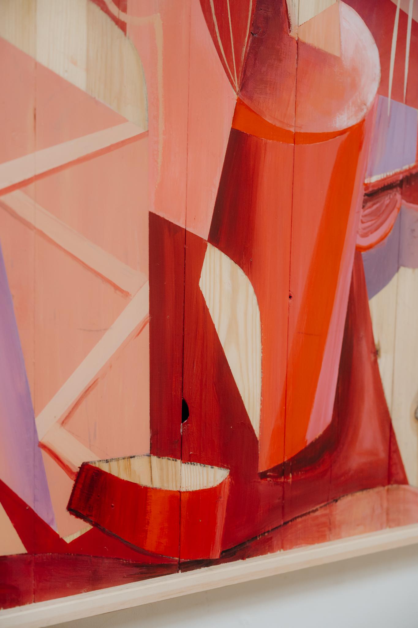 contemporary neocubist/neomodernist painting ... acryl on wood For Sale 1