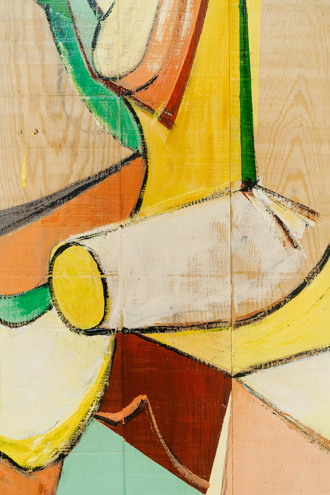 contemporary neomodernist/neocubist painting on wood ... For Sale 4