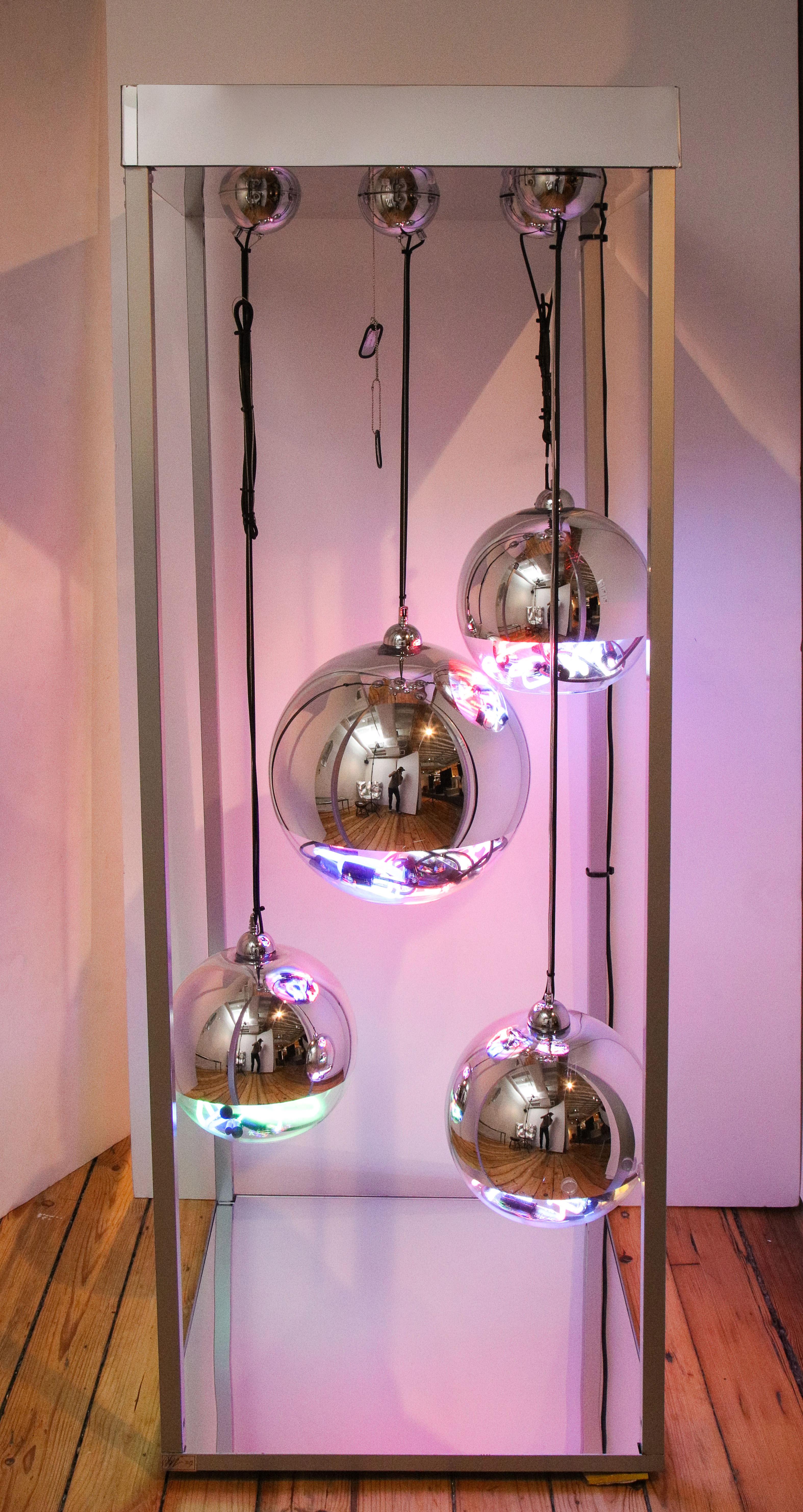Post-Modern Contemporary Neon Balls Stand Lamp by Brazilian designer Alê Jordão