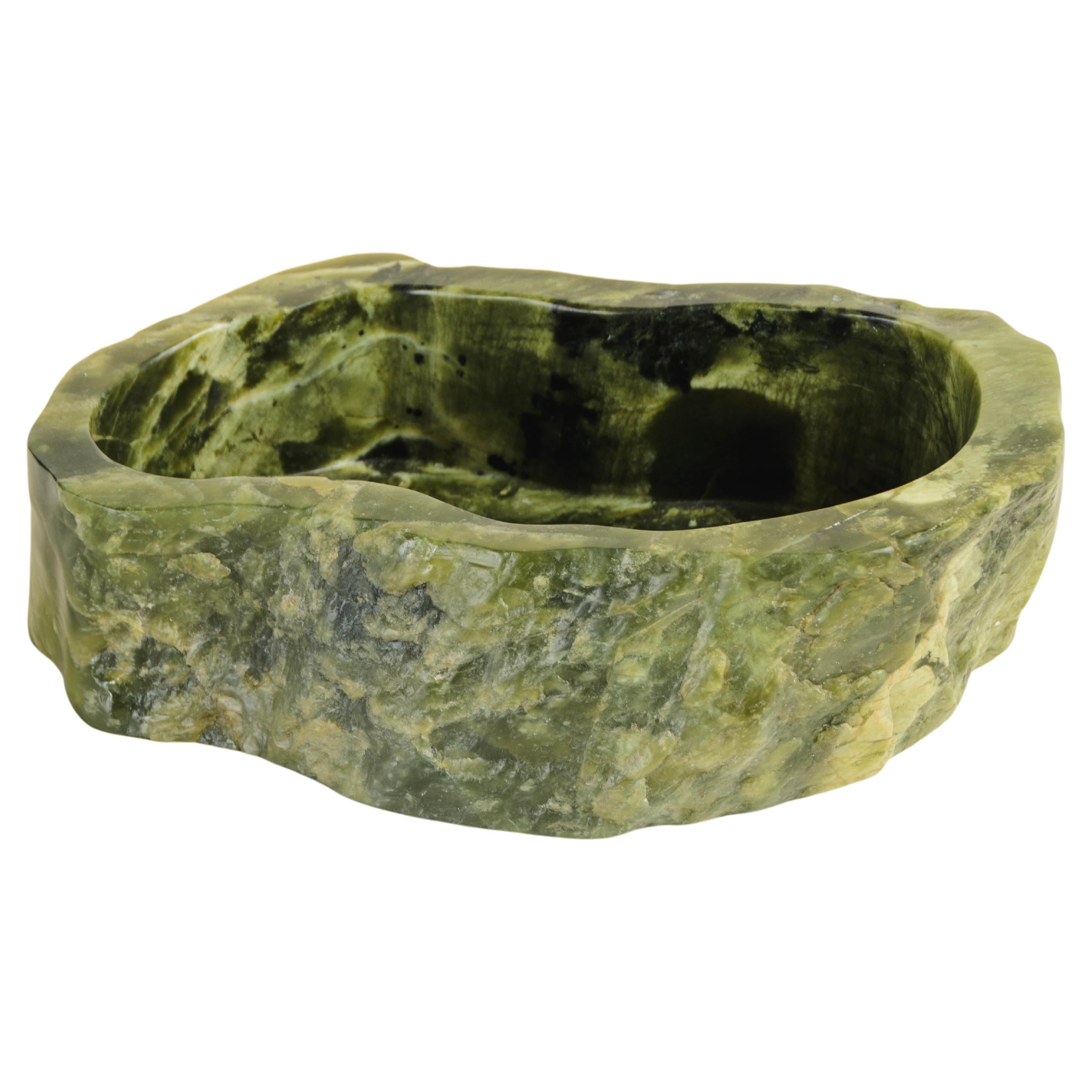 Contemporary Nephrite Jade Oblong Cachepot by Robert Kuo, Limited Edition For Sale