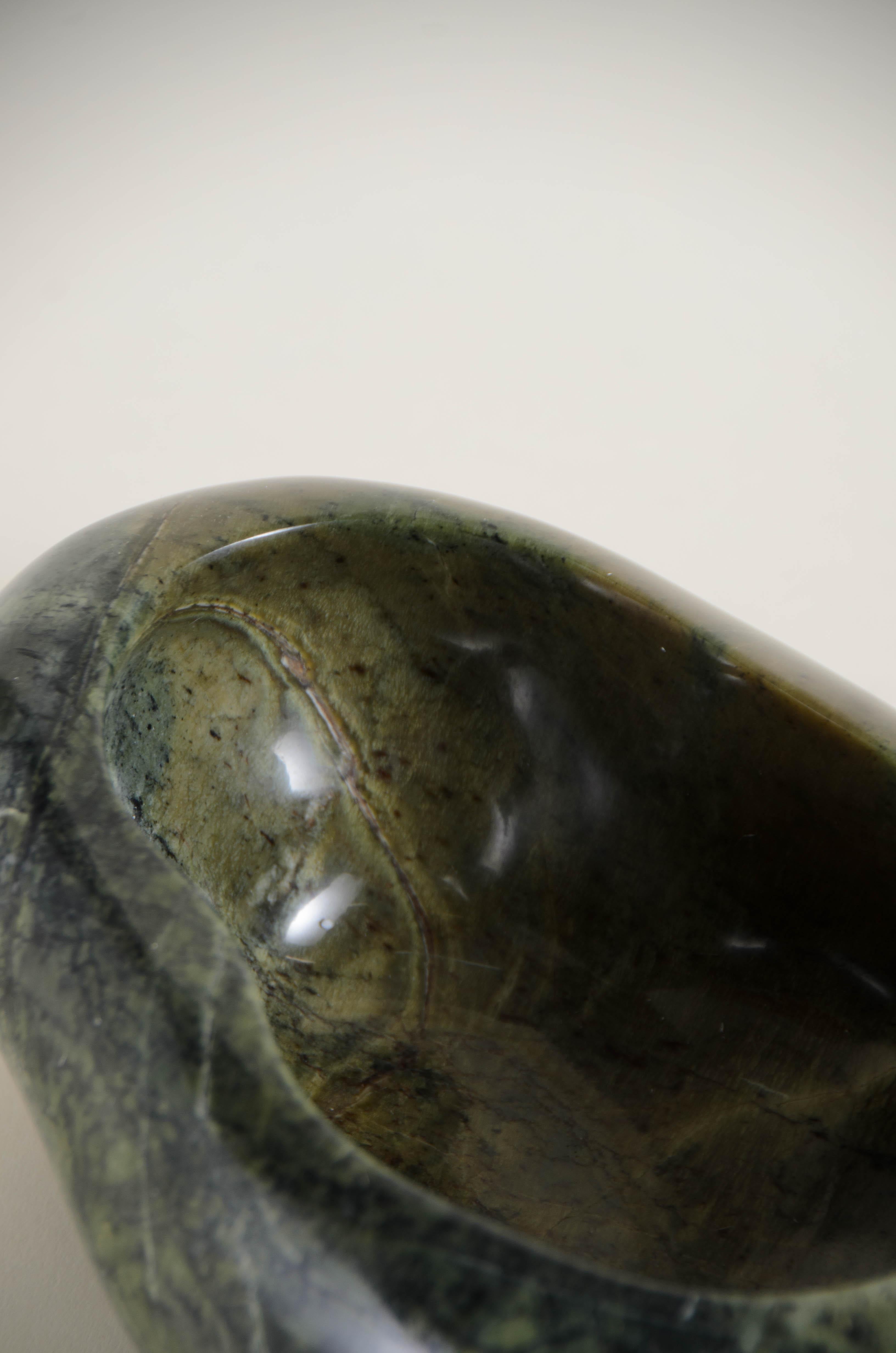 Hand-Carved Contemporary Nephrite Jade Small Pebble Pot by Robert Kuo, Limited Edition For Sale