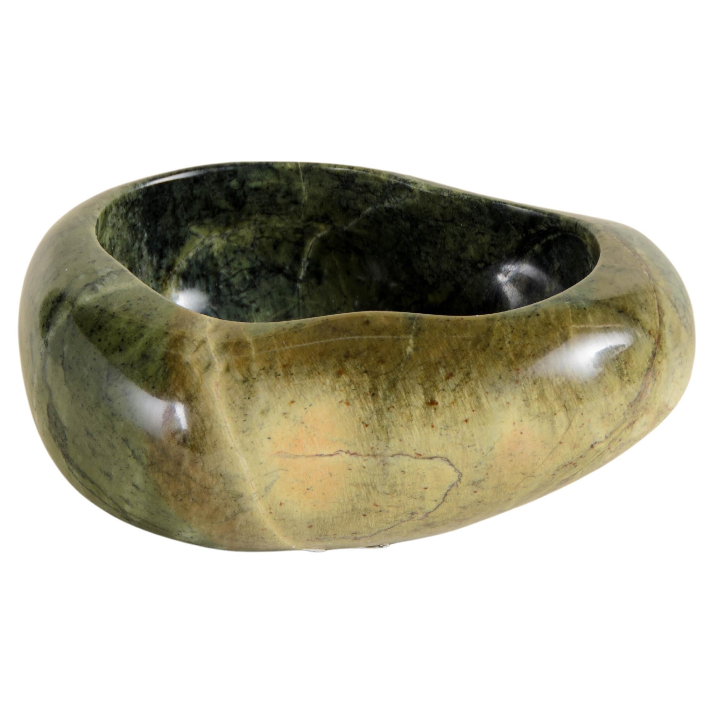 Contemporary Nephrite Jade Small Pebble Pot by Robert Kuo, Limited Edition For Sale