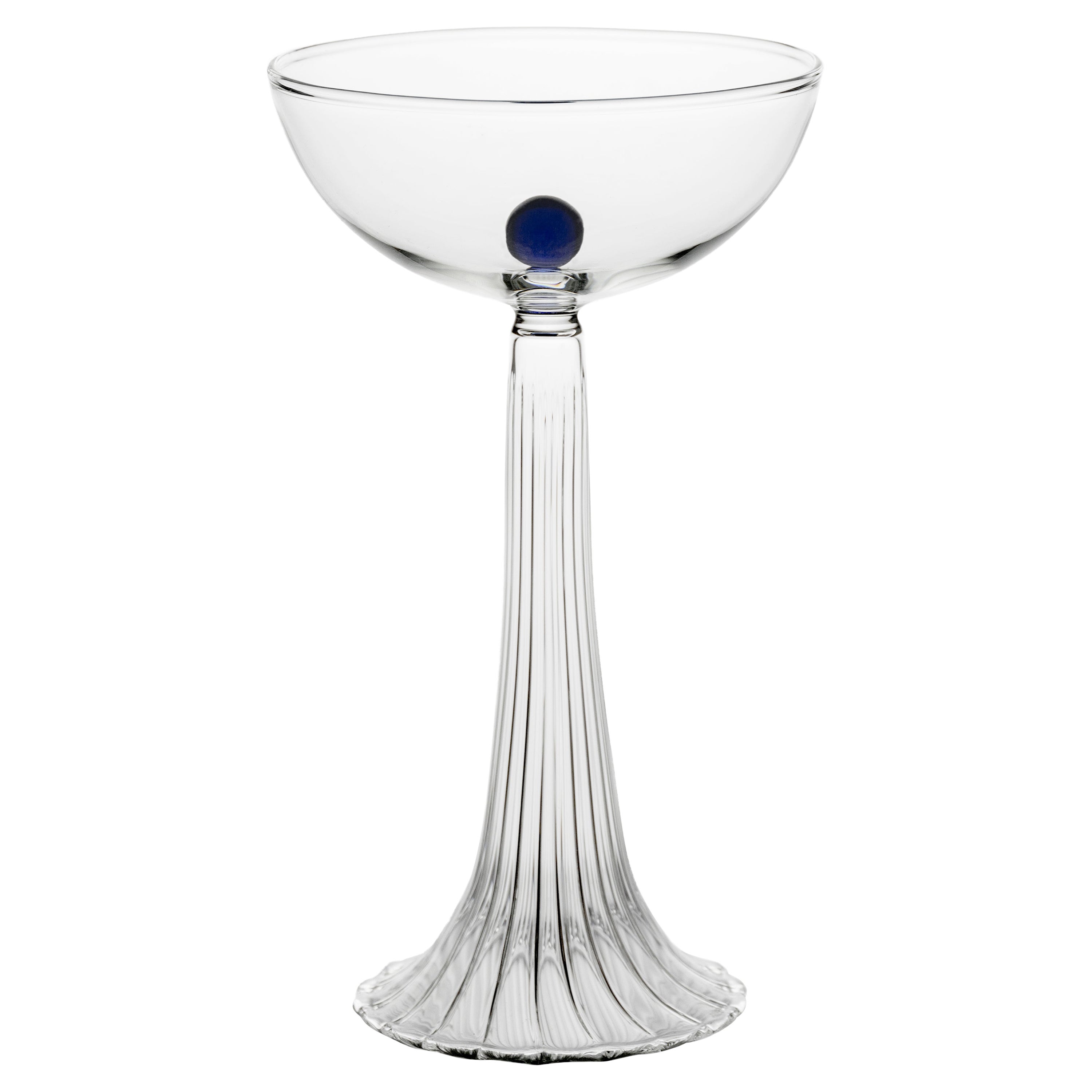 Contemporary Nereida Coupe Glas Blau von Agustina Bottoni - Handgefertigt in Italien