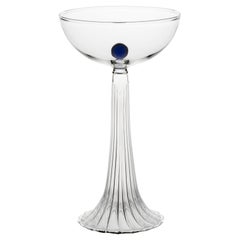 Coupe Nereida contemporanea in vetro blu di Agustina Bottoni - Fatta a mano in Italia