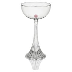 Contemporary Nereida Coupe Glass Pink by Agustina Bottoni — Handmade in Italy