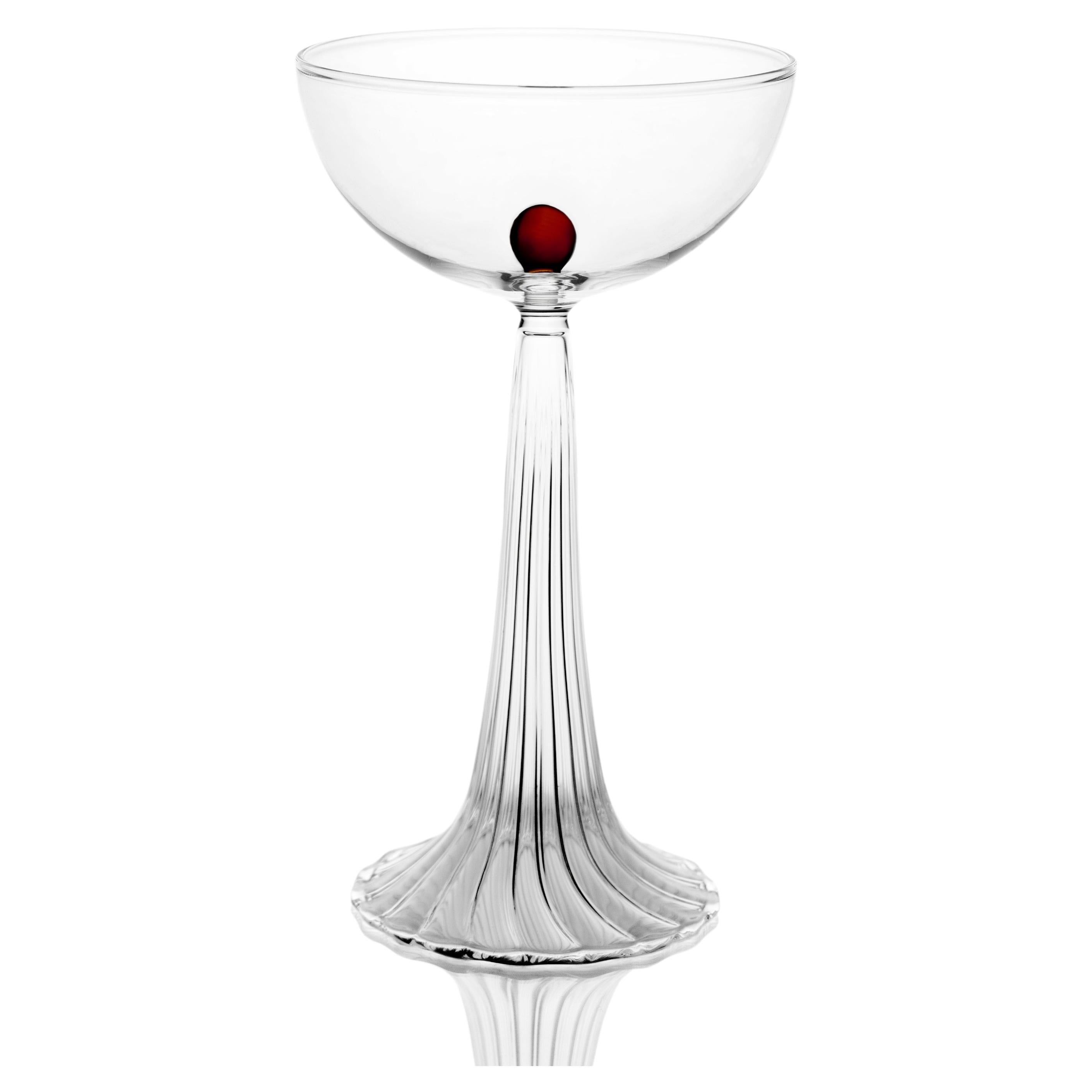 Contemporary Nereida Coupe Glass Red by Agustina Bottoni — Handmade in Italy For Sale