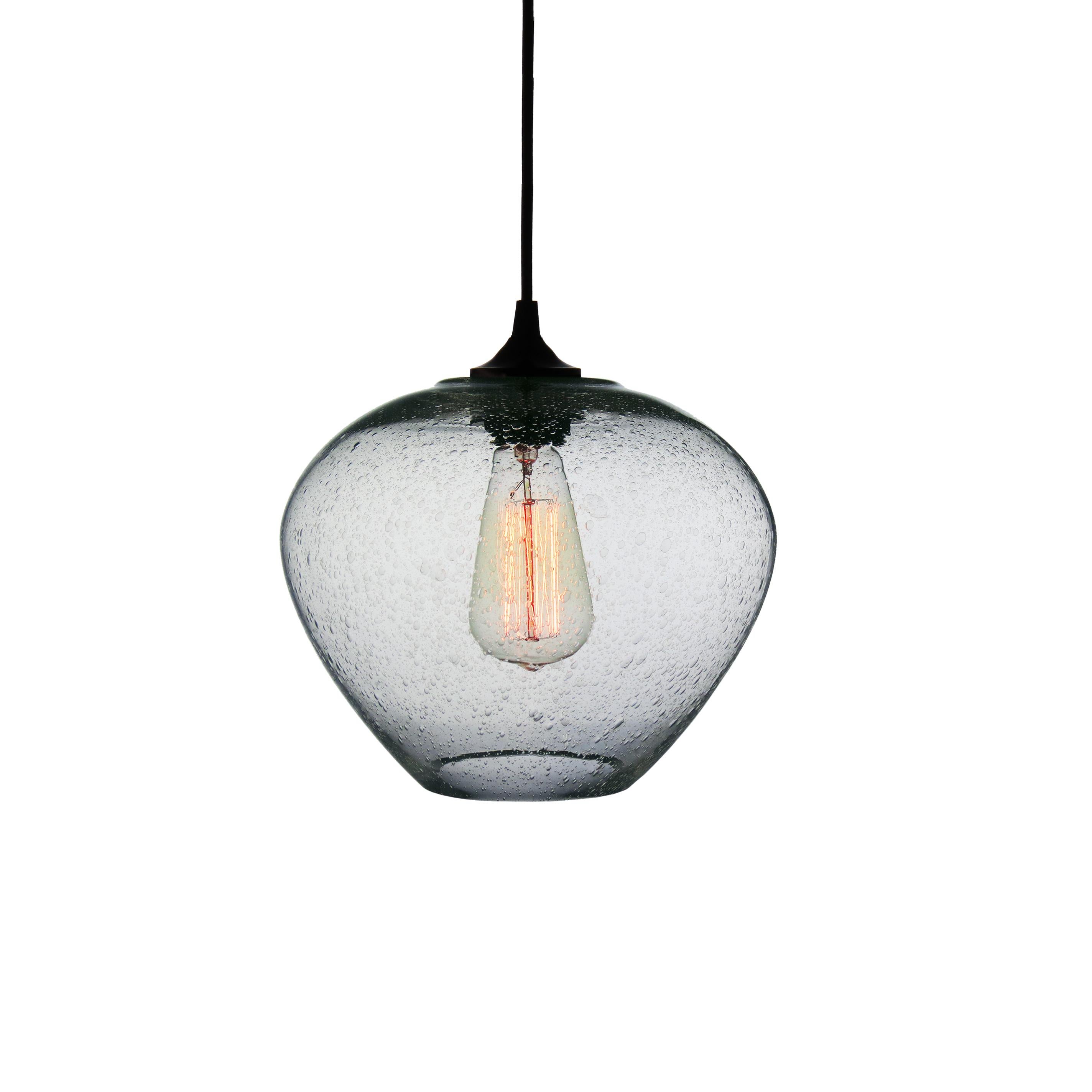 Contemporary Neutral brown Hand Blown Pendant Lamp in Rustic Finish For Sale 3