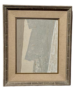 Contemporary Neutral Color Mixed-Media Abstract Vintage Frame by Artist Machado