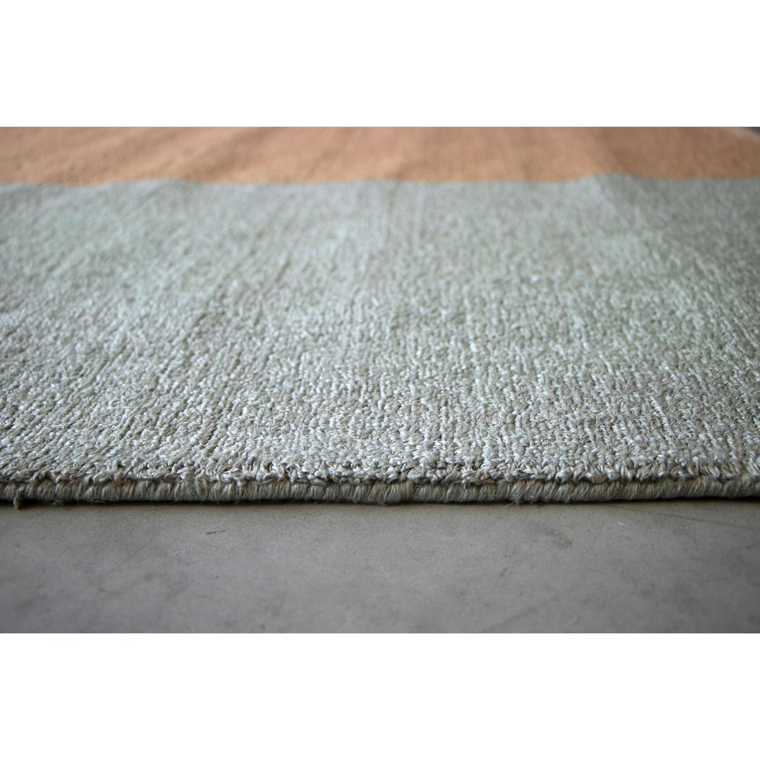 Tessuto a mano Tappeto Moderno Design 100% Lino Grigio Beige di Deanna Comellini 150x250cm in vendita