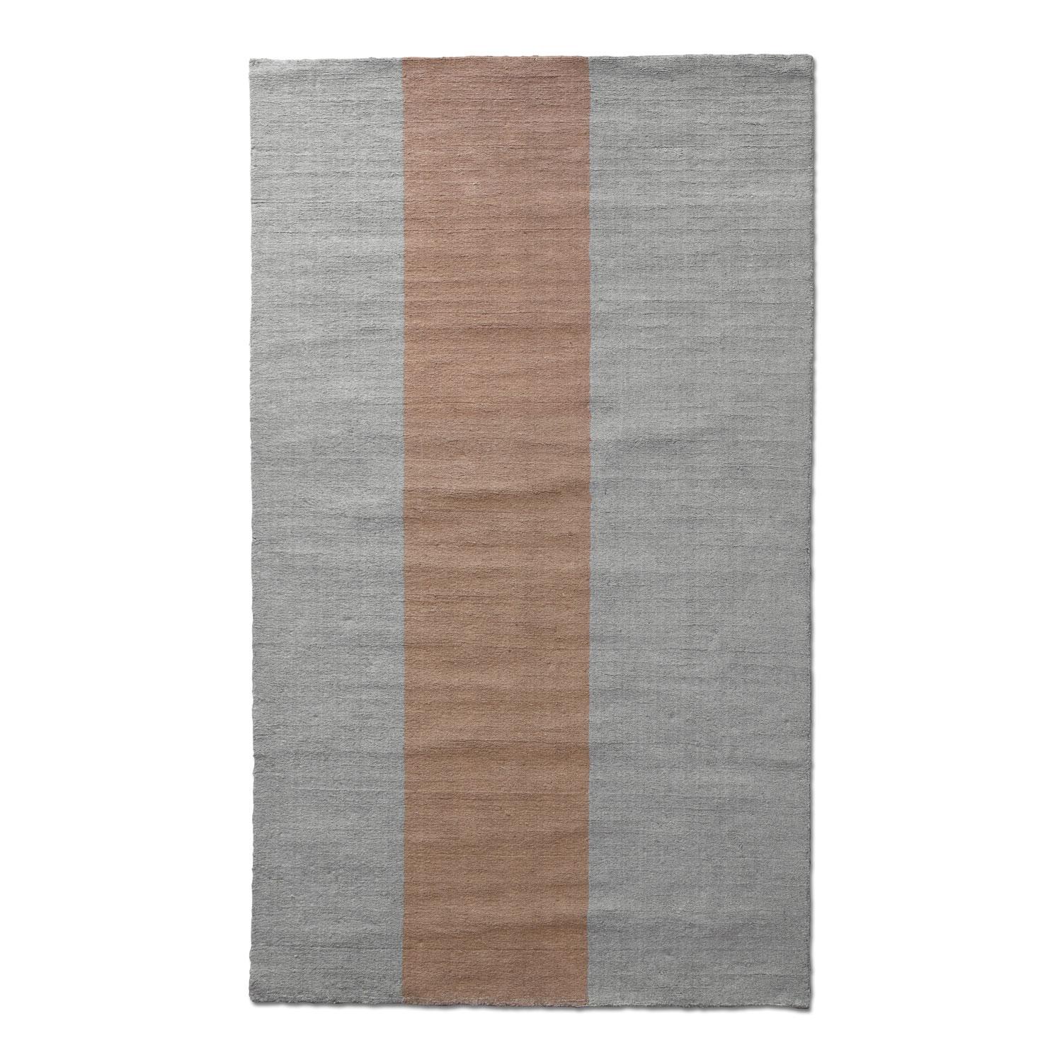 21st Cent Neutral Tones Natural Linen Rug by Deanna Comellini 150x250cm