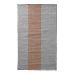 21st Cent Neutral Tones Natural Linen Rug In Stock by Deanna Comellini 150x250cm