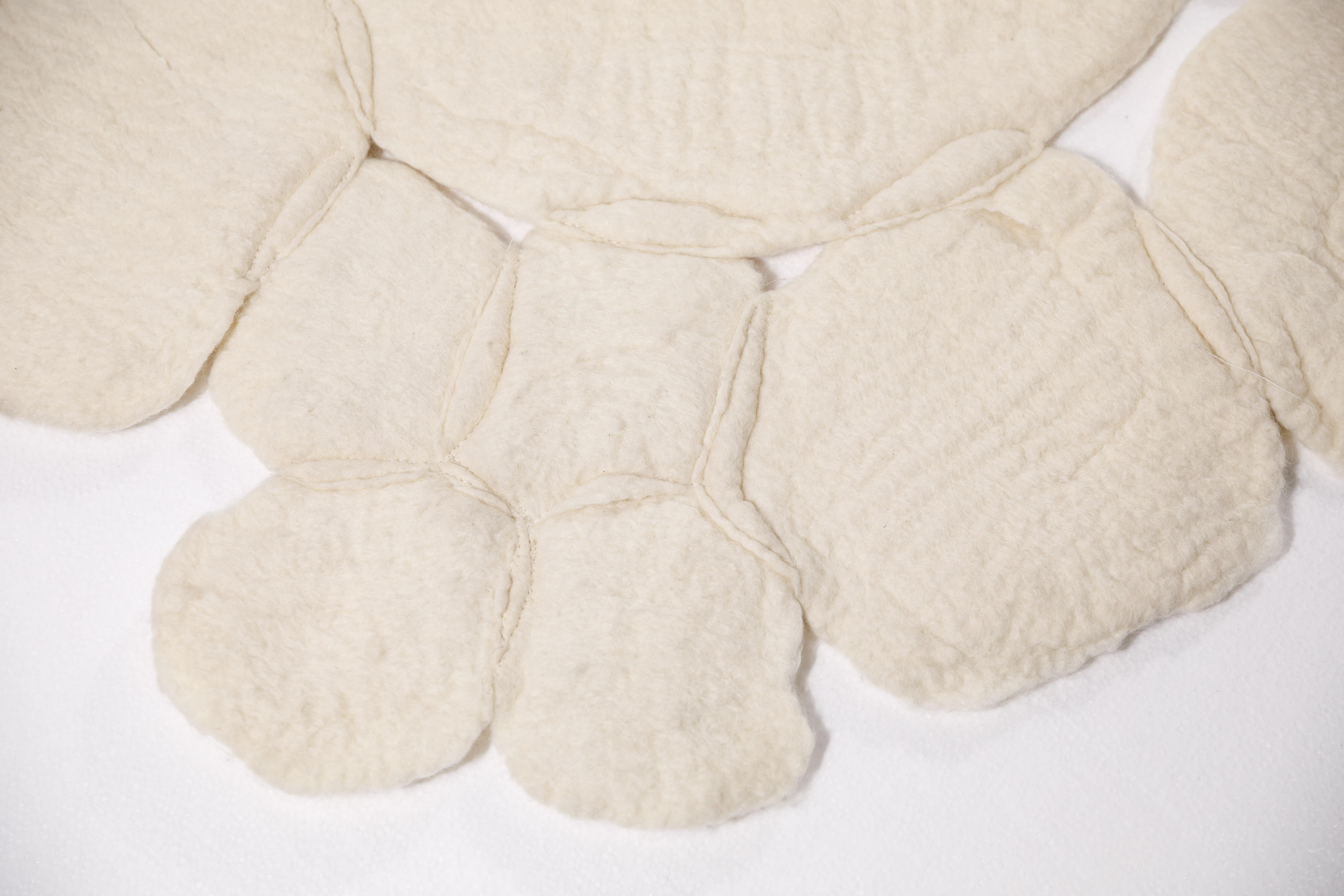 Rustic Contemporary “Nevoeiro” Felted Wool Blanket or Rug by Inês Schertel, Brazil 2019