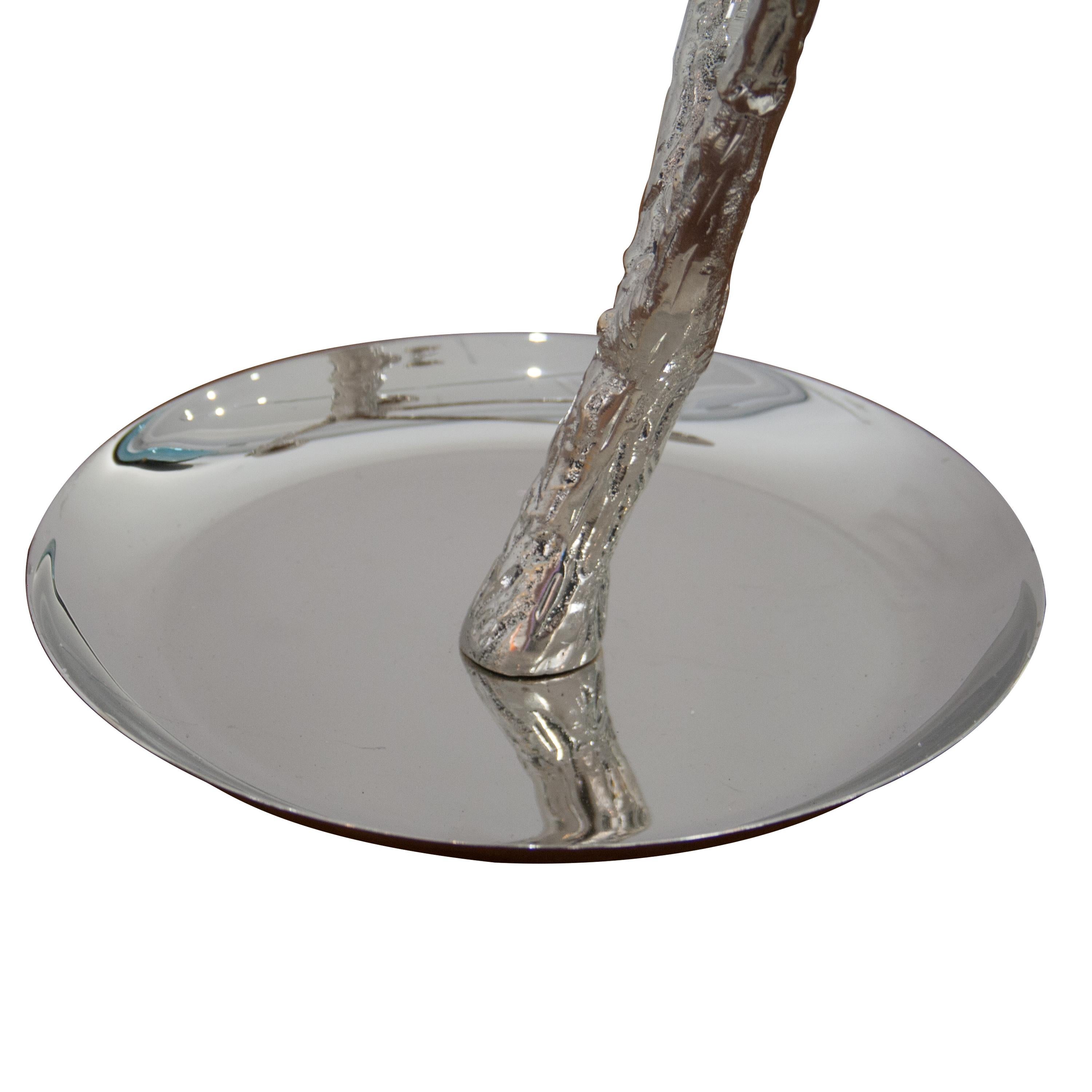 Modern Contemporary Nickel Plated Candle Holder, Netherlands, 2020 For Sale