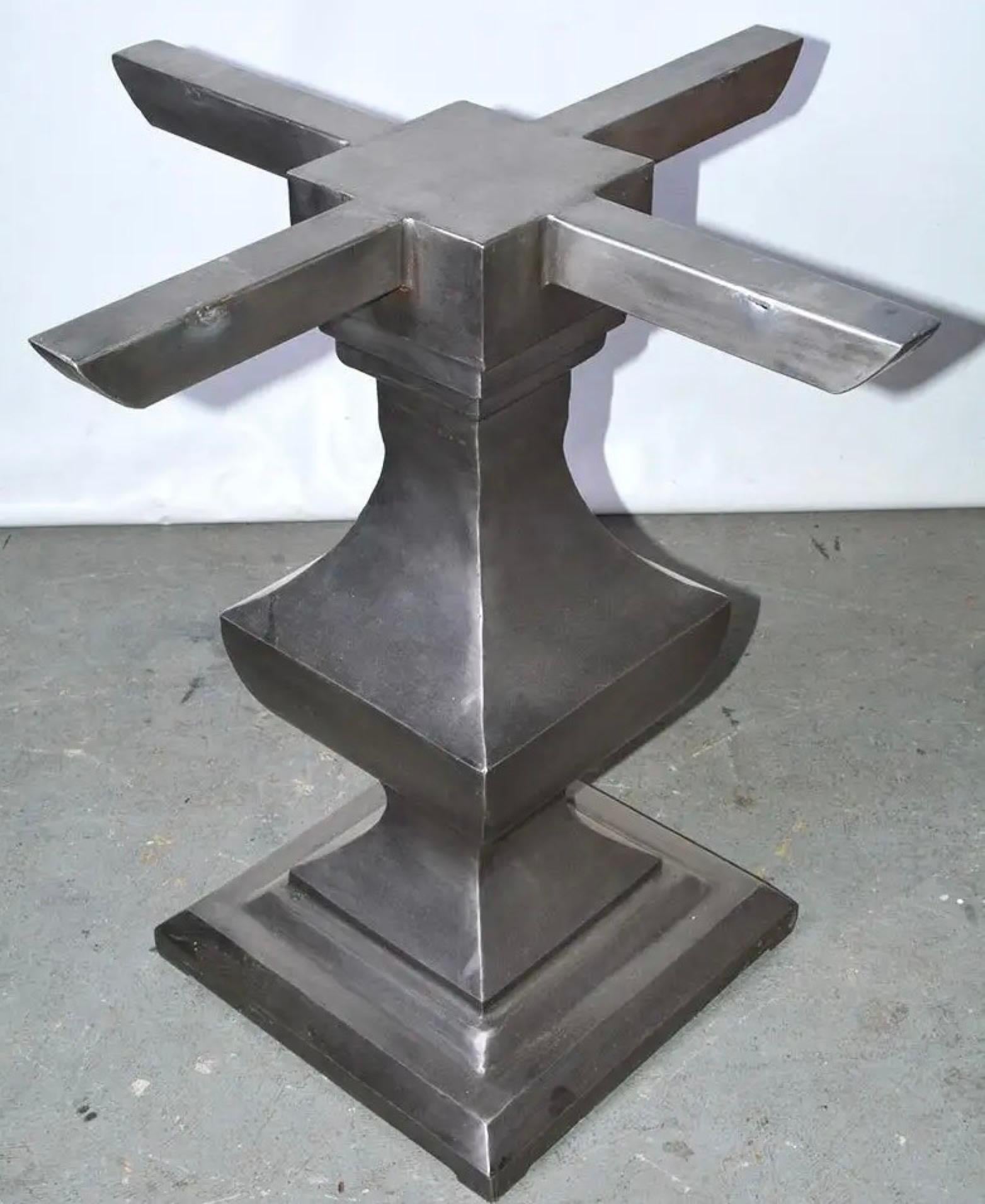 Contemporary Vernickeltes Eisen Pedestal Esstisch Basis (Neoklassisch) im Angebot