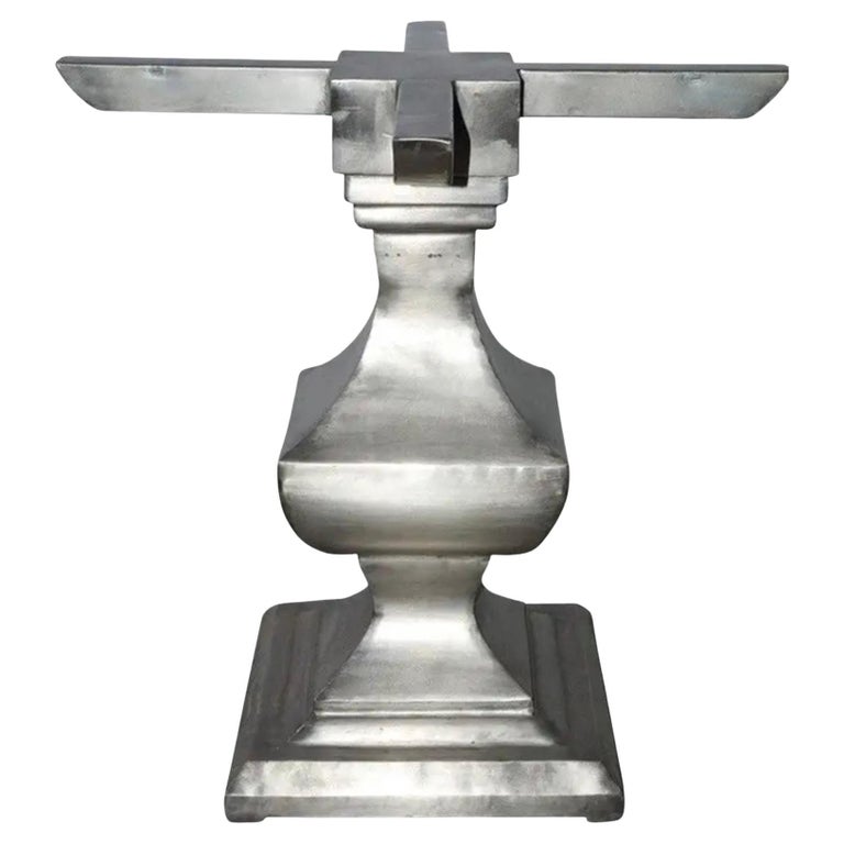 Contemporary NickelPlated Iron Pedestal Dining Table Base For Sale at 1stDibs