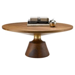 Mesa de centro contemporánea Nicole de nogal y latón