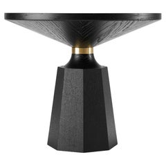 Mesa auxiliar contemporánea Nicole II de nogal y latón