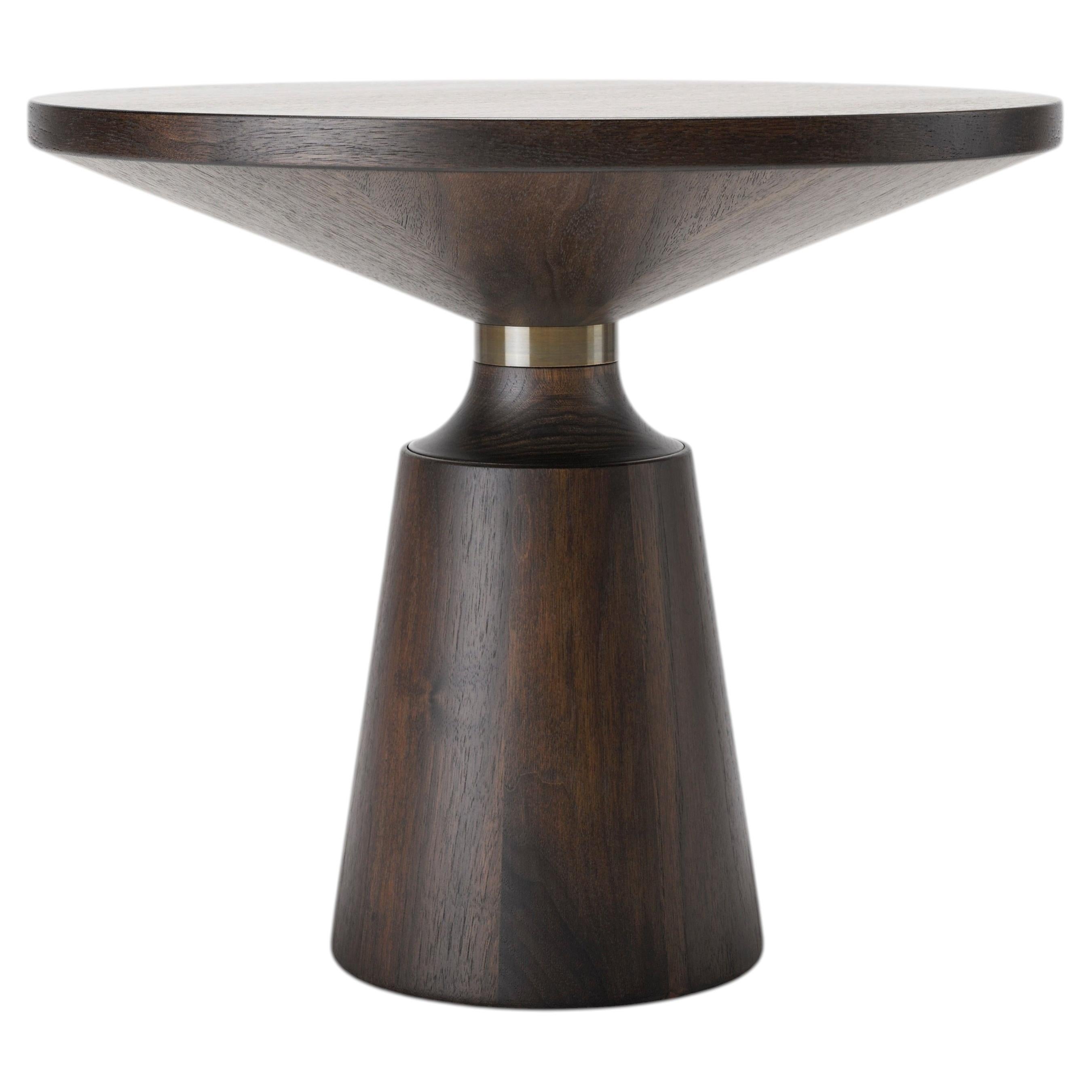 Contemporary Nicole Occasional Table in Ebonised Walnut and Bronzed Brass