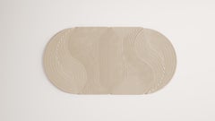 Contemporary Niwa Oval Rug Beige Linen