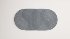 Contemporary Niwa Oval Rug Gray Denim