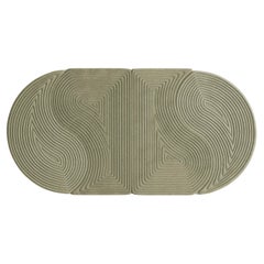 Contemporary Niwa Oval Rug Green Sage