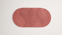 Contemporary Niwa Oval Rug Peach Pink