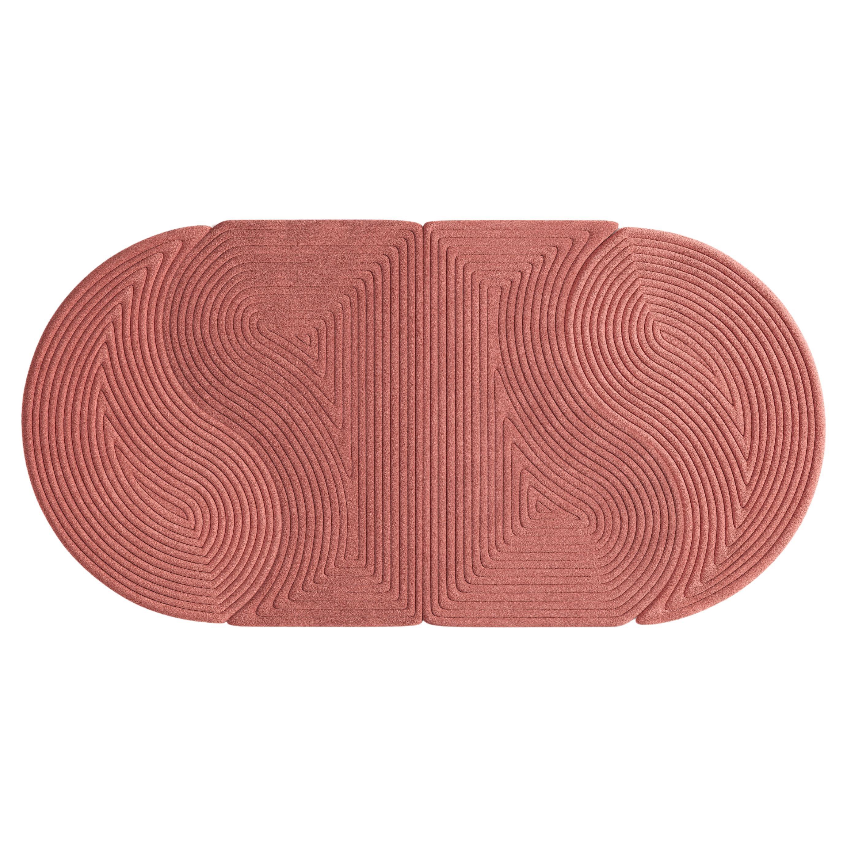 Contemporary Niwa Oval Rug Peach Pink For Sale