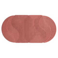 Contemporary Niwa Oval Rug Peach Pink