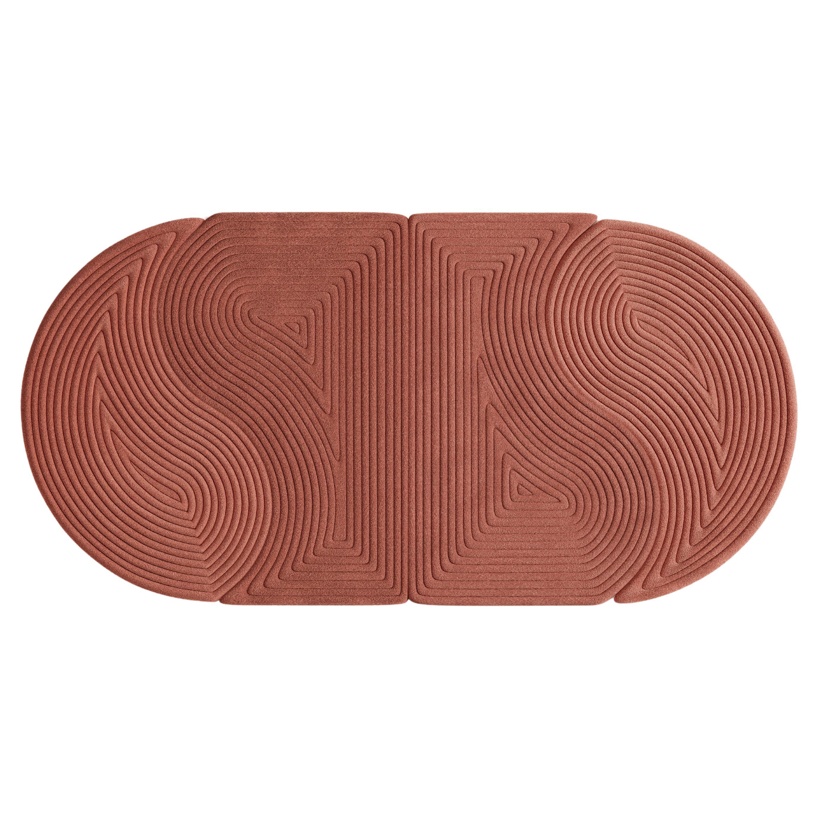 Contemporary Niwa Oval Rug Red Coral