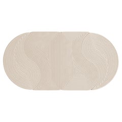 Contemporary Niwa Oval-Teppich Weiß-Elfenbein