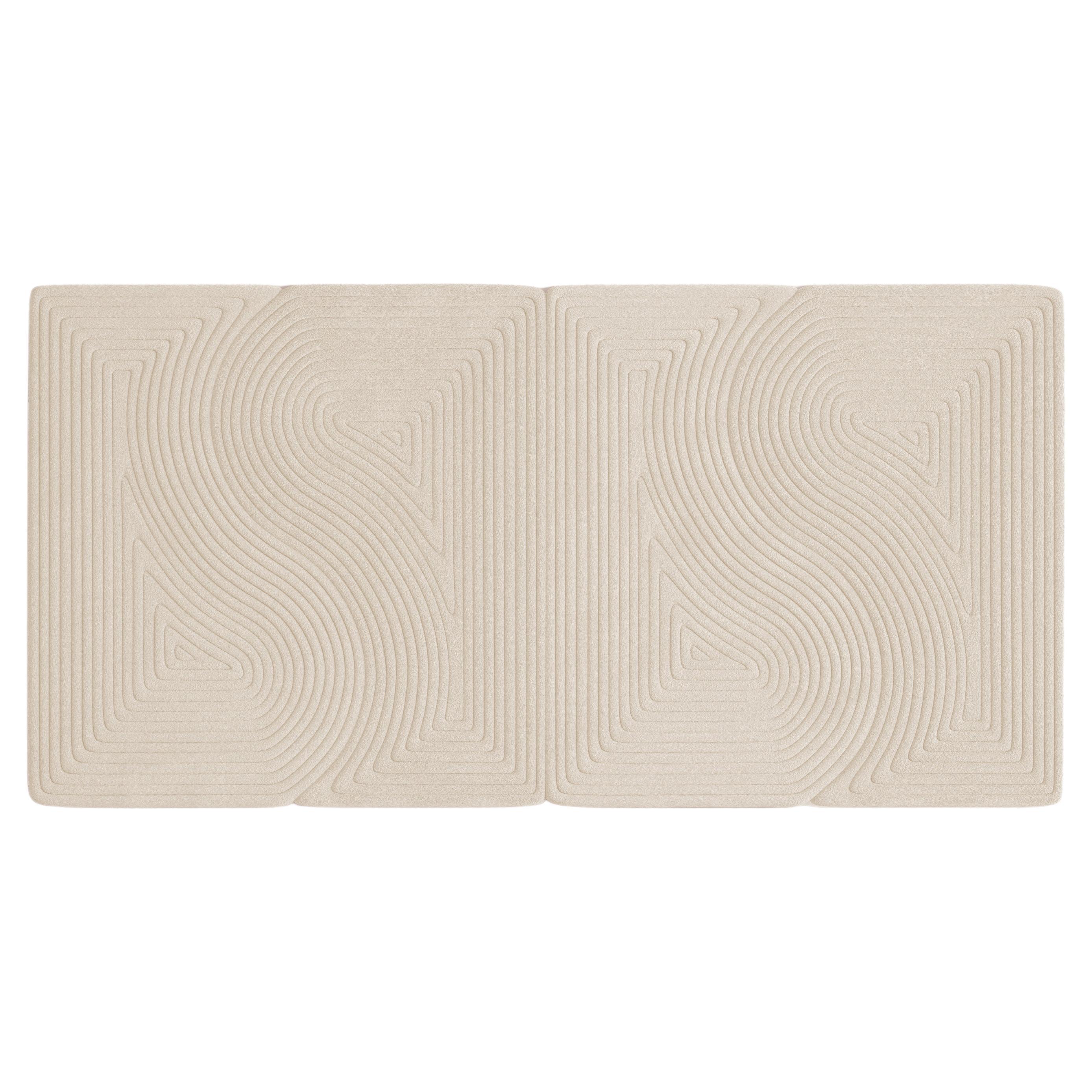 Contemporary Niwa Rechteckiger Teppich Weiß Elfenbein
