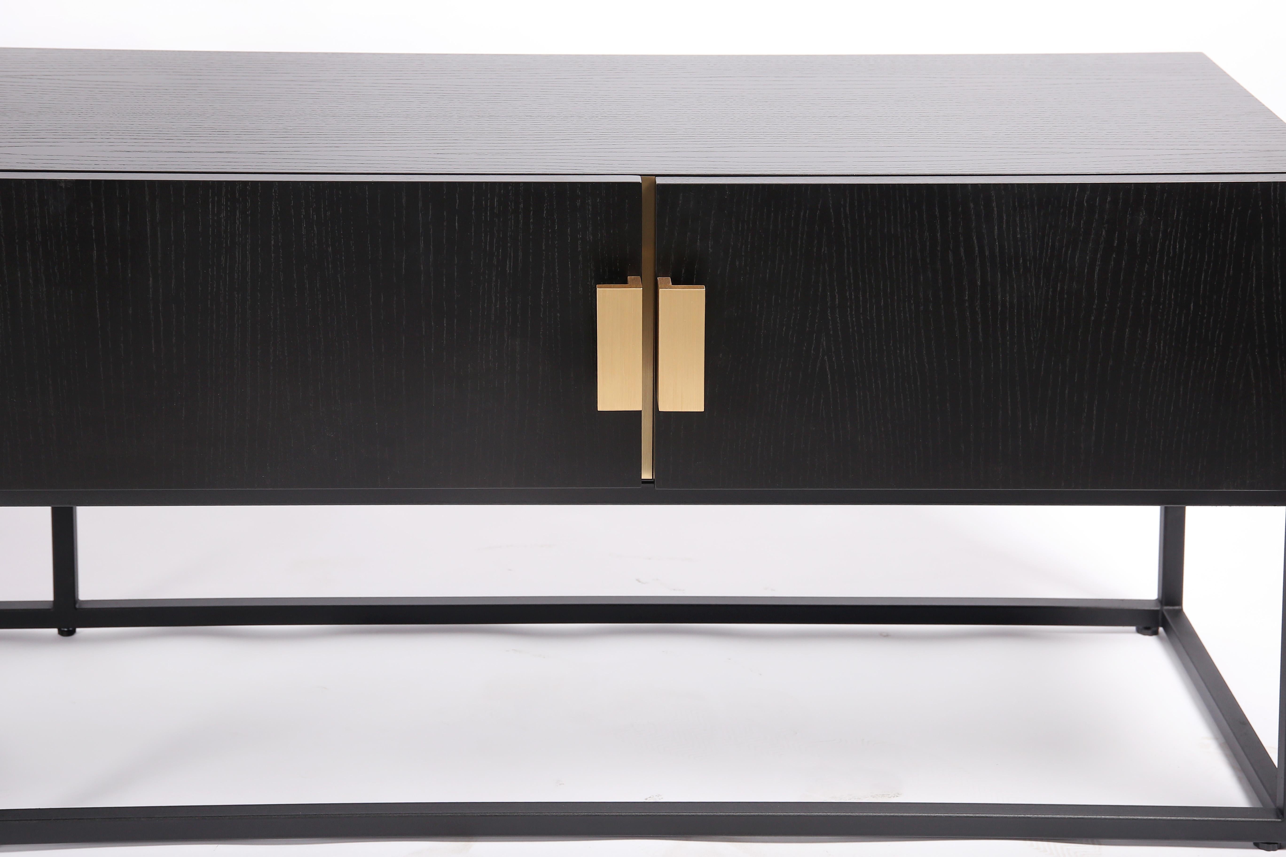 black and brass console table