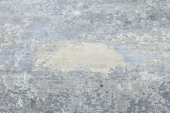 Contemporary North Star Blue and Grey Hand Knotted Silk Rug by Doris Leslie Blau