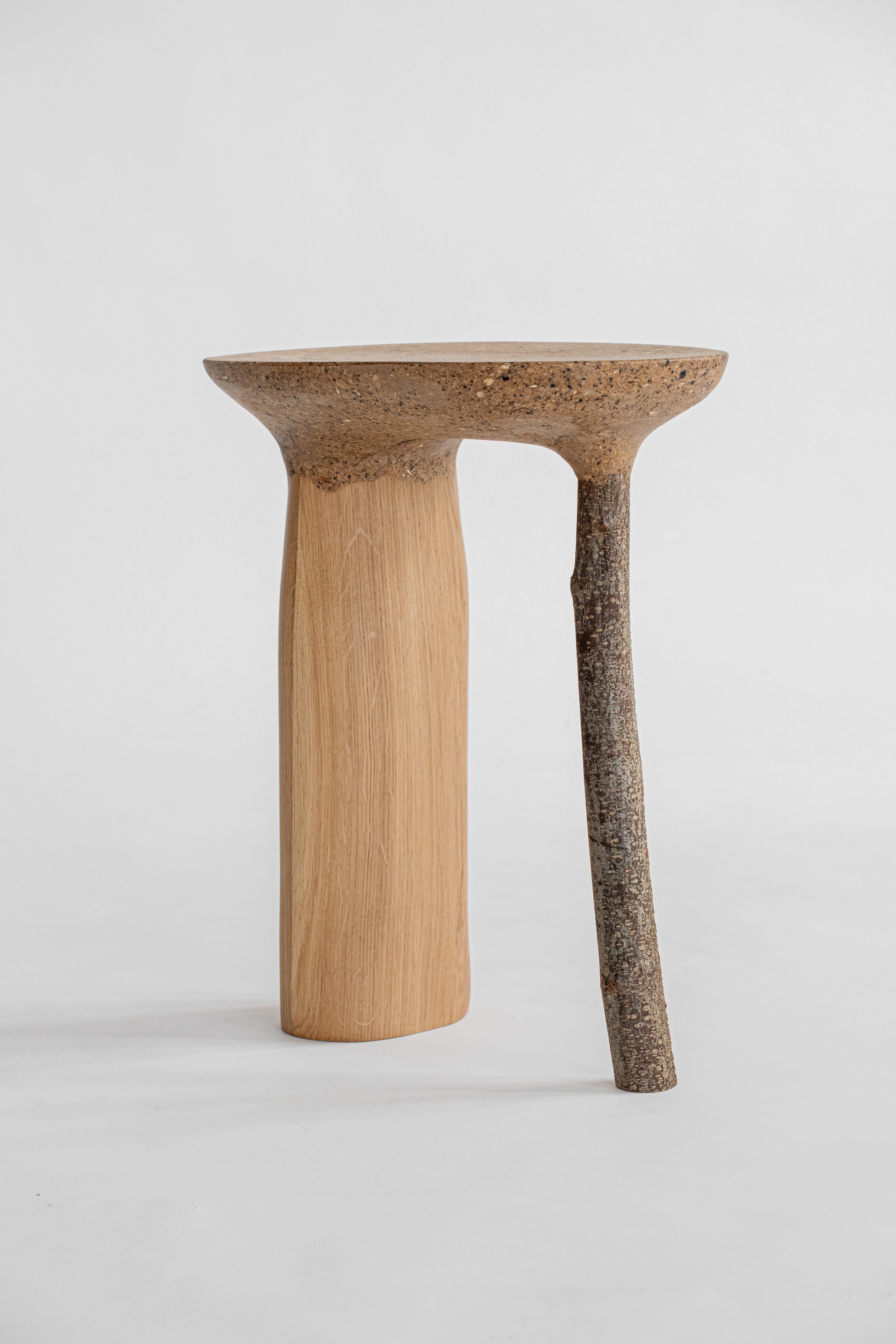 Wood Contemporary Not Wasted Side Table 02 by Cedric Breisacher For Sale