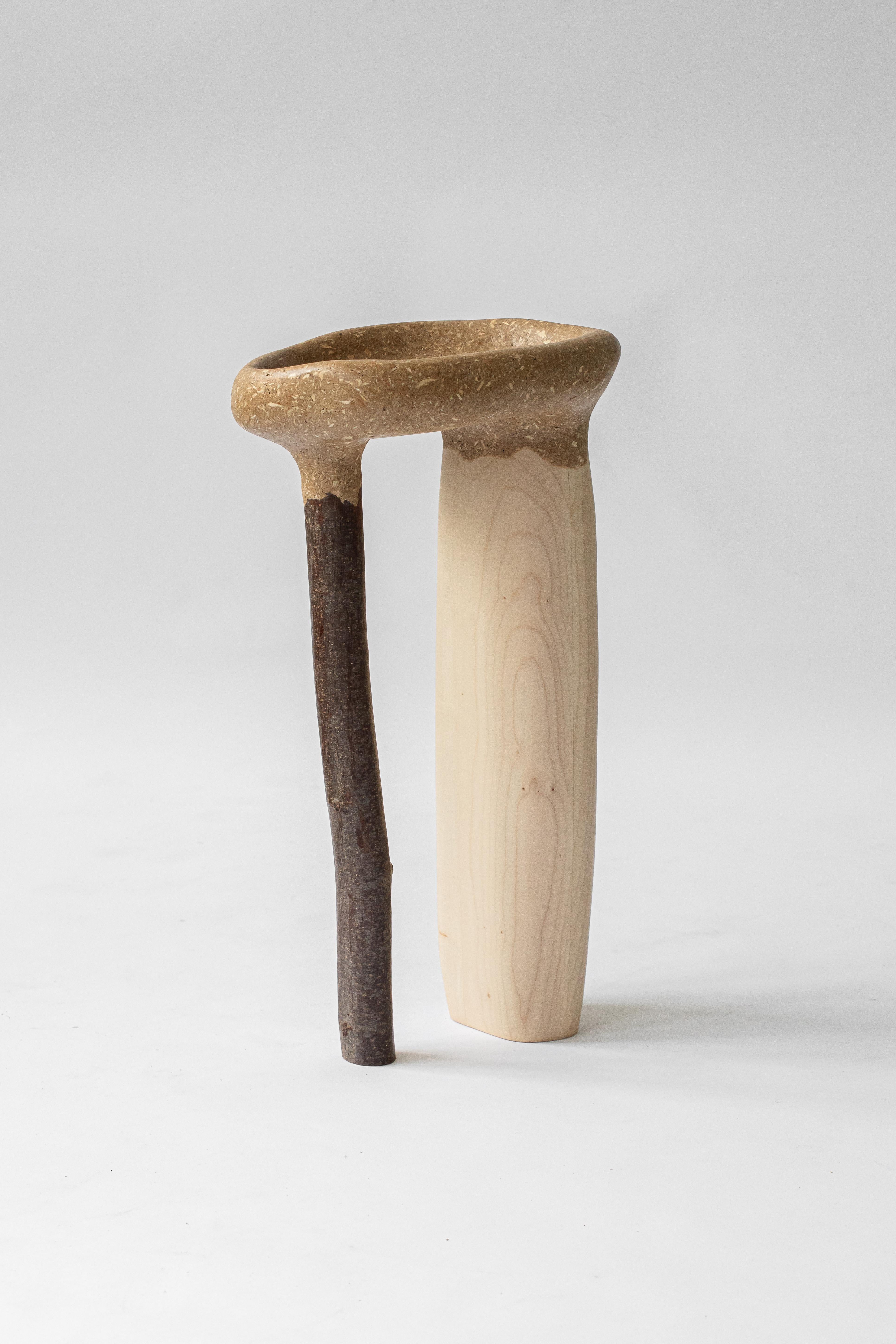 Hand-Crafted Contemporary Not Wasted Side Table by Cedric Breisacher For Sale