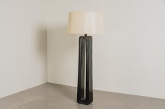 Contemporary "O" Floor Lamp in Black Lacquer by Robert Kuo, Limited Edition