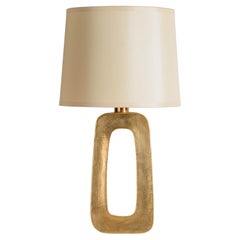 Contemporary "O" Table Lamp in 24K Gold Plate by Robert Kuo, Hand Repoussé