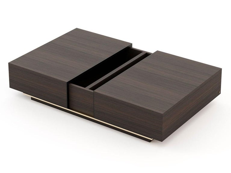 Contemporary Oak Coffee Table With Storage Space For Sale at 1stDibs