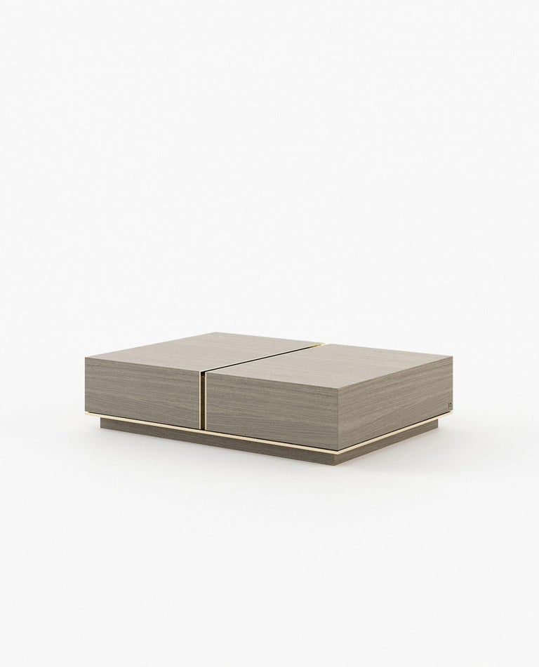 Contemporary Oak Coffee Table With Storage Space For Sale at 1stDibs