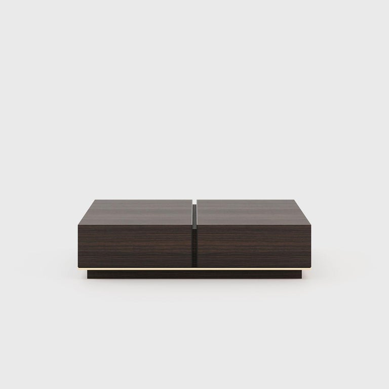 Contemporary Oak Coffee Table With Storage Space For Sale at 1stDibs