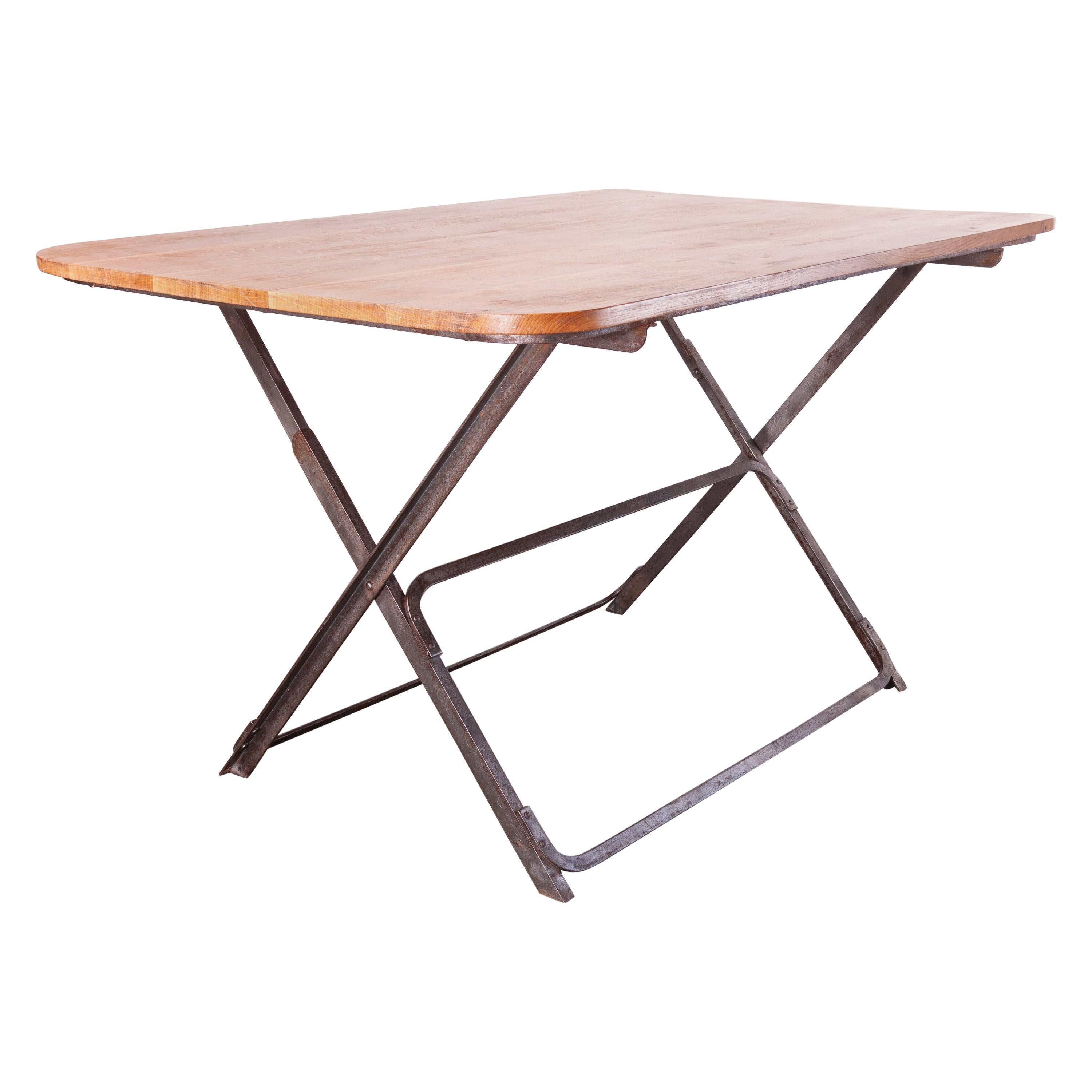 Contemporary Oak Folding Console/Side or Low Square Dining Table For Sale