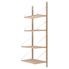 Contemporary Oak Shelf Library White H1148 W40 Section