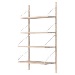 Contemporary Oak Shelf Library White H1148 W60 Section